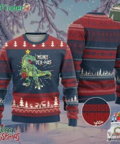 Dinosaur Ugly Christmas Sweater Merry Rex-mas Xmas Pet Dino Trex Xmas Tree Rex Lights