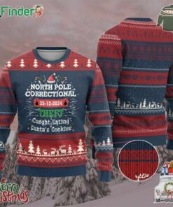 Funny Xmas Family Matching Ugly Christmas Sweater North Pole Correctional Theft