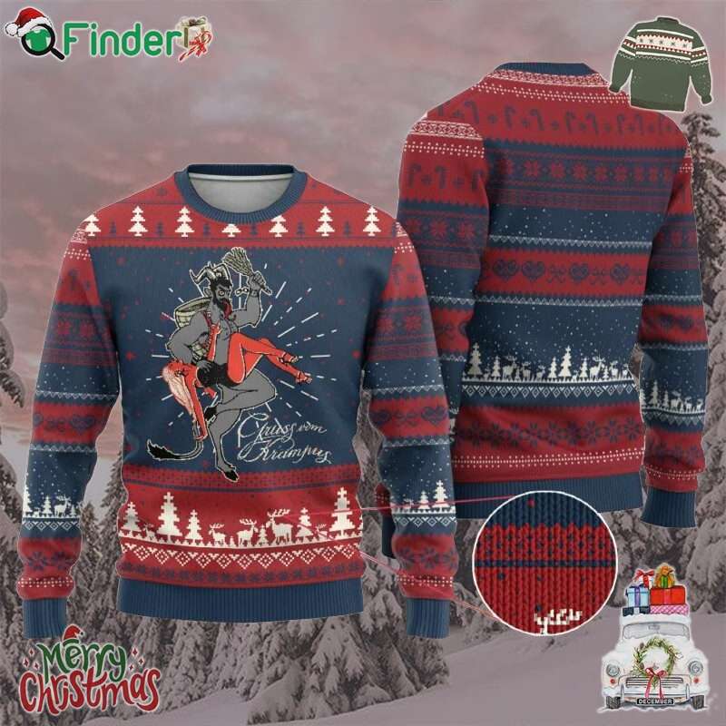 Funny Xmas Gruss Vom Krampus Ugly Christmas Sweater Funny Xmas Gruss Vom Krampus Ugly Christmas Sweater