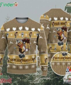 Personalize Ugly Thanksgiving Turkey Player Baseball Light Brown