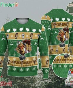 Personalize Ugly Thanksgiving Turkey Player Baseball Green