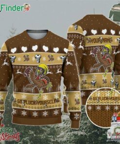 Personalize Ugly Thanksgiving Turkey Player Football Brown