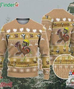 Personalize Ugly Thanksgiving Turkey Player Football Light Brown