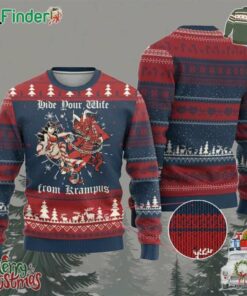 Funny Xmas Ugly Christmas Sweater Hide Your Wife From Krampus