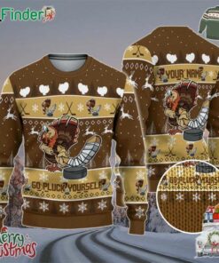 Personalize Ugly Thanksgiving Turkey Player Hockey Sport Brown