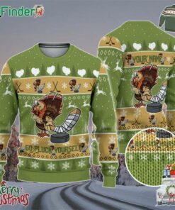 Personalize Ugly Thanksgiving Turkey Player Hockey Sport Green