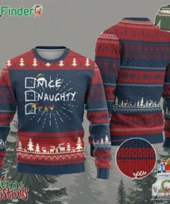 Funny Xmas Lgbt Ugly Christmas Sweater Naughty Nice Gay