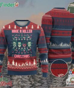 Horror Xmas Ugly Christmas Sweater Have A Killer Christmas Horror Characters