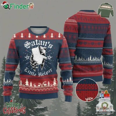 Funny Xmas Satans Little Helper Ugly Christmas Sweater