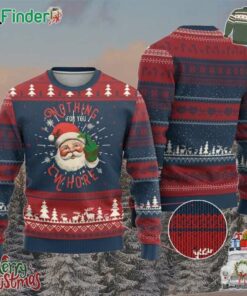 Funny Xmas Ugly Christmas Sweater Nothing For You Whore Santa Middle Finger