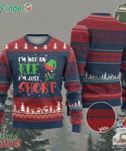 Funny Xmas Ugly Christmas Sweater Im Not An Elf Just Short