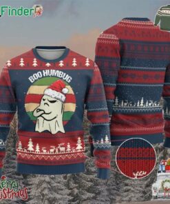 Gothic Xmas Ugly Christmas Sweater Boo Humbug Santa Ghost