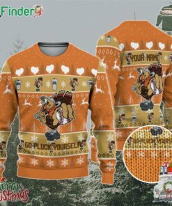 Personalize Ugly Thanksgiving Turkey Player Baseball Orange