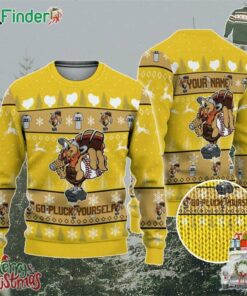 Personalize Ugly Thanksgiving Turkey Player Baseball Yellow