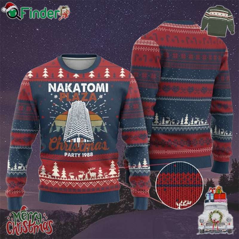 Nakatomi Plaza Party 1988 Ugly Christmas Sweater Xmas Gift Nakatomi Plaza Party 1988 Ugly Christmas Sweater Xmas Gift