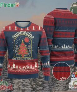 Gothic Xmas Ugly Christmas Sweater Summoning Holiday Spirit Skeleton Christmas Tree