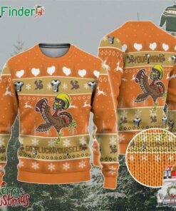 Personalize Ugly Thanksgiving Turkey Player Football Orange