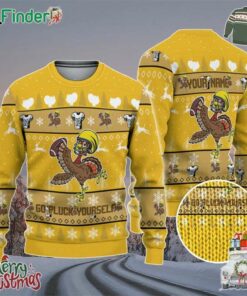 Personalize Ugly Thanksgiving Turkey Player Football Yellow