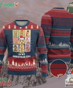 Funny Xmas Dog Ugly Christmas Sweater Santa Golden Doodle In My Christmas Era