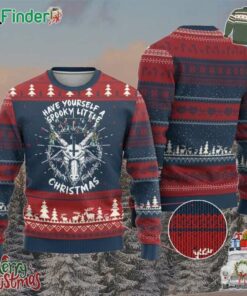 Gothic Xmas Ugly Christmas Sweater Have Yourself A Scary Little Christmas Satan Pentagram