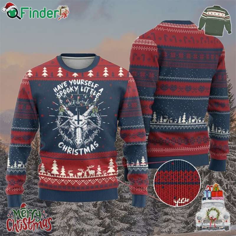 Gothic Xmas Ugly Christmas Sweater Have Yourself A Scary Little Christmas Satan Pentagram Gothic Xmas Ugly Christmas Sweater Have Yourself A Scary Little Christmas Satan Pentagram