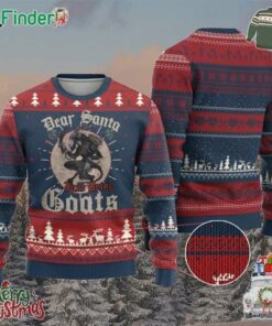 Funny Yule Xmas Ugly Christmas Sweater Dear Santa Just Bring Goats Krampus
