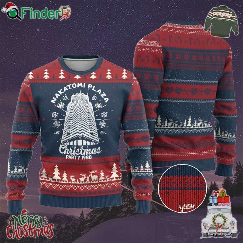 Nakatomi Plaza Party 1988 Classic Ugly Christmas Sweater Xmas Gift Nakatomi Plaza Party 1988 Classic Ugly Christmas Sweater Xmas Gift
