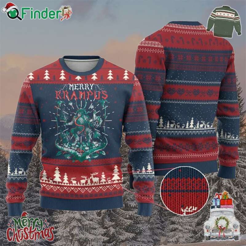 Horror Christmas Merry Krampus Ugly Christmas Sweater Horror Christmas Merry Krampus Ugly Christmas Sweater