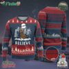 Bigfoot Christmas Tree Lights Ugly Christmas Sweater Believe Rock On Sasquatch Santa Hat