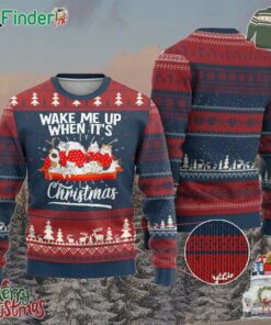 Cute Cat Wake Me Up When Its Christmas Chillin Ugly Christmas Sweater