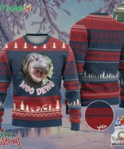 Baby Hippo Moo Deng Ugly Christmas Sweater Cute Pygmy Hippopotamus Bouncy Pig