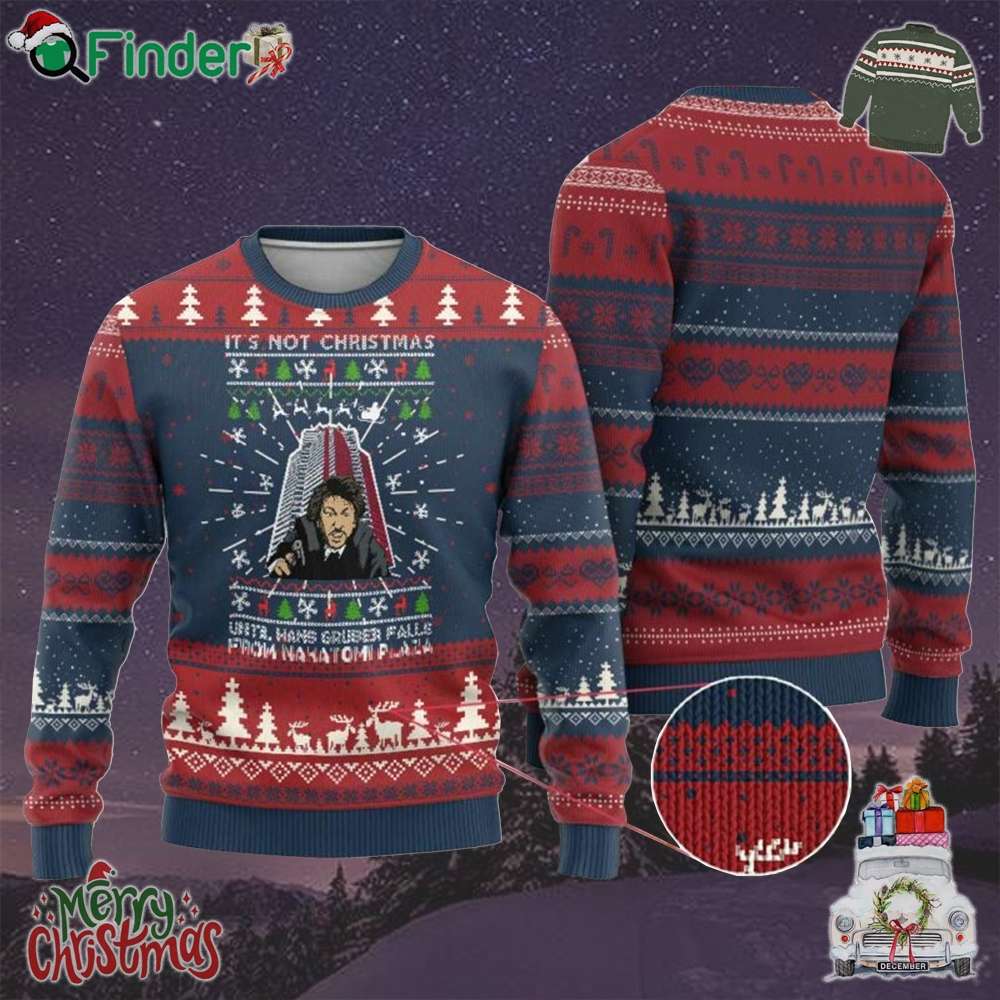 Funny Nakatomi Plaza Ugly Christmas Sweater Its Not Xmas Until Hans Gruber Falls Funny Nakatomi Plaza Ugly Christmas Sweater Its Not Xmas Until Hans Gruber Falls