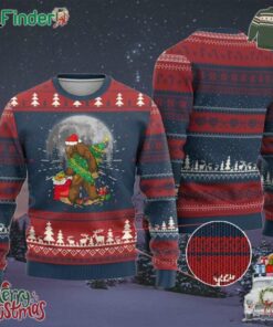 Bigfoot Christmas Tree Lights Ugly Christmas Sweater Believe Xmas Sasquatch Lovers Ugly Gift