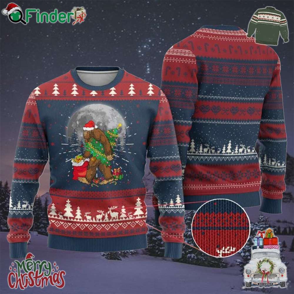 Bigfoot Christmas Tree Lights Ugly Christmas Sweater Believe Xmas Sasquatch Lovers Ugly Gift Bigfoot Christmas Tree Lights Ugly Christmas Sweater Believe Xmas Sasquatch Lovers Ugly Gift