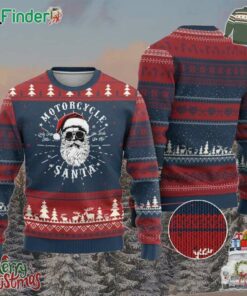 Funny Christmas Motorcycle Santa Ugly Christmas Sweater No Ride No Life Motorbike Rider Grandpa