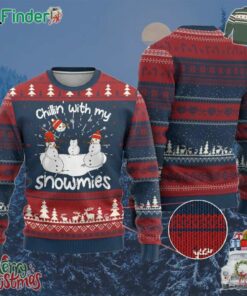 Funny Xmas Ugly Christmas Sweater Chillin With My Snowmies Funny Snowman Friendship