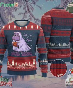 Baby Hippo Moo Deng Ugly Christmas Sweater Boo-deng Halloween Cute Pygmy Hippopotamus
