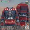 Funny Christmas Motorcycle Santa Ugly Christmas Sweater Lets Go Santa Skull Motorbike Rider