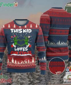 Funny Christmas Ugly Christmas Sweater This Kid Loves Xmas Skeleton Heart