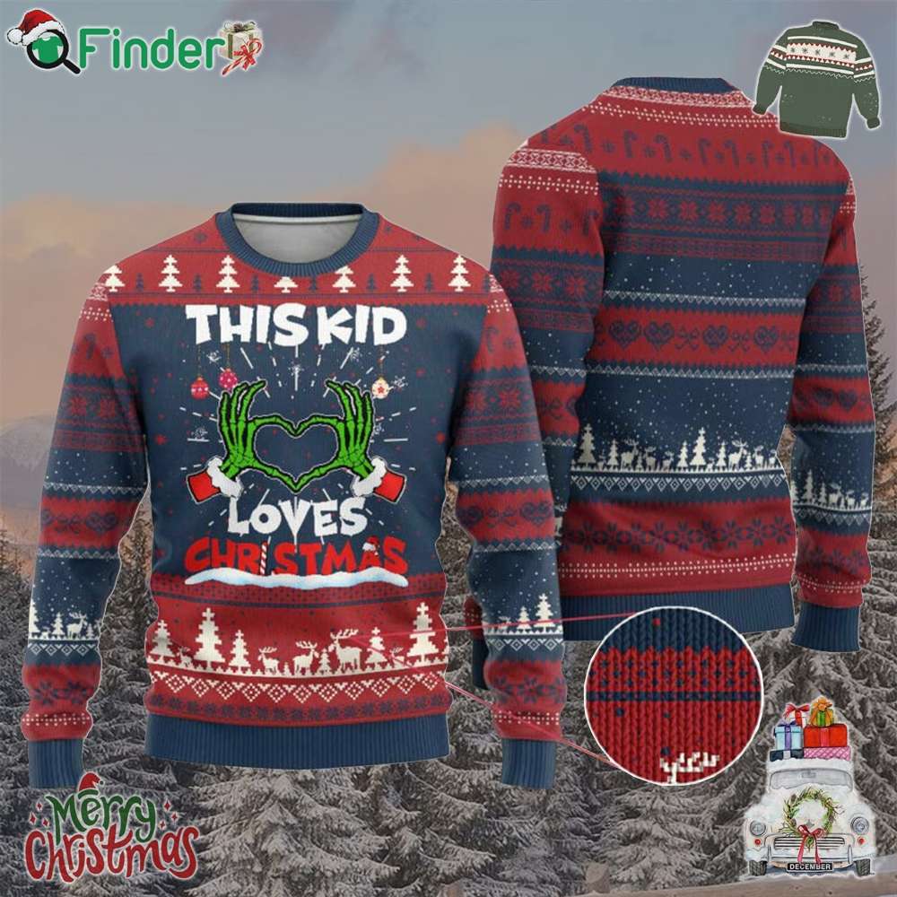 Funny Christmas Ugly Christmas Sweater This Kid Loves Xmas Skeleton Heart Funny Christmas Ugly Christmas Sweater This Kid Loves Xmas Skeleton Heart