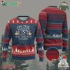 Funny Xmas Ugly Christmas Sweater On The List Of Naughty And I Regret Nothing Middle Finger