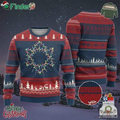 Christmas Religious Happy Chrismukkah Ugly Christmas Sweater Lights Star Of David