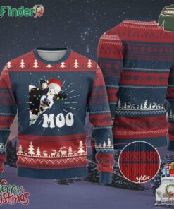 Christmas Cow Ugly Christmas Sweater Funny Cow Lover Xmas Gift Farm