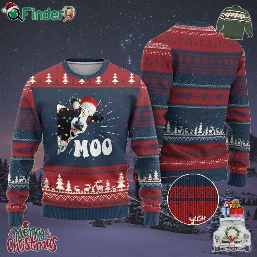 Christmas Cow Ugly Christmas Sweater Funny Cow Lover Xmas Gift Farm Christmas Cow Ugly Christmas Sweater Funny Cow Lover Xmas Gift Farm