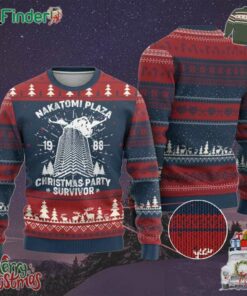Funny Nakatomi Plaza Ugly Christmas Sweater Xmas Party 1988 Survivor