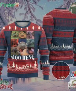 Baby Hippo Moo Deng Ugly Christmas Sweater Pygmy Hippo Cute Zoo For Family
