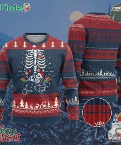 Personalized Pregnancy Announcement Ugly Christmas Sweater Custom Name Maternity Christmas Skeleton Baby Monster Mom To Be Tee