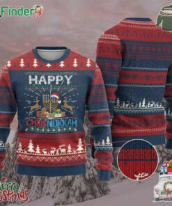 Xmas Hanukkah Ugly Christmas Sweater Happy Chrismukkah Funny Jewish Chanukah
