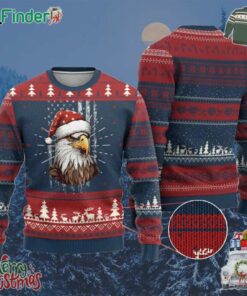 Patriotic Xmas Ugly Christmas Sweater Santa Bald Eagle Usa Flag Xmas