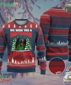 Mothman Christmas Ugly Christmas Sweater We Wish You A Mothman Cryptmas Cryptid Cryptidcore